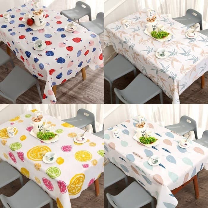 NA-Taplak Meja Anti Air Motif DAUN TD01 bahan PEVA - TABLE CLOTH LEAF