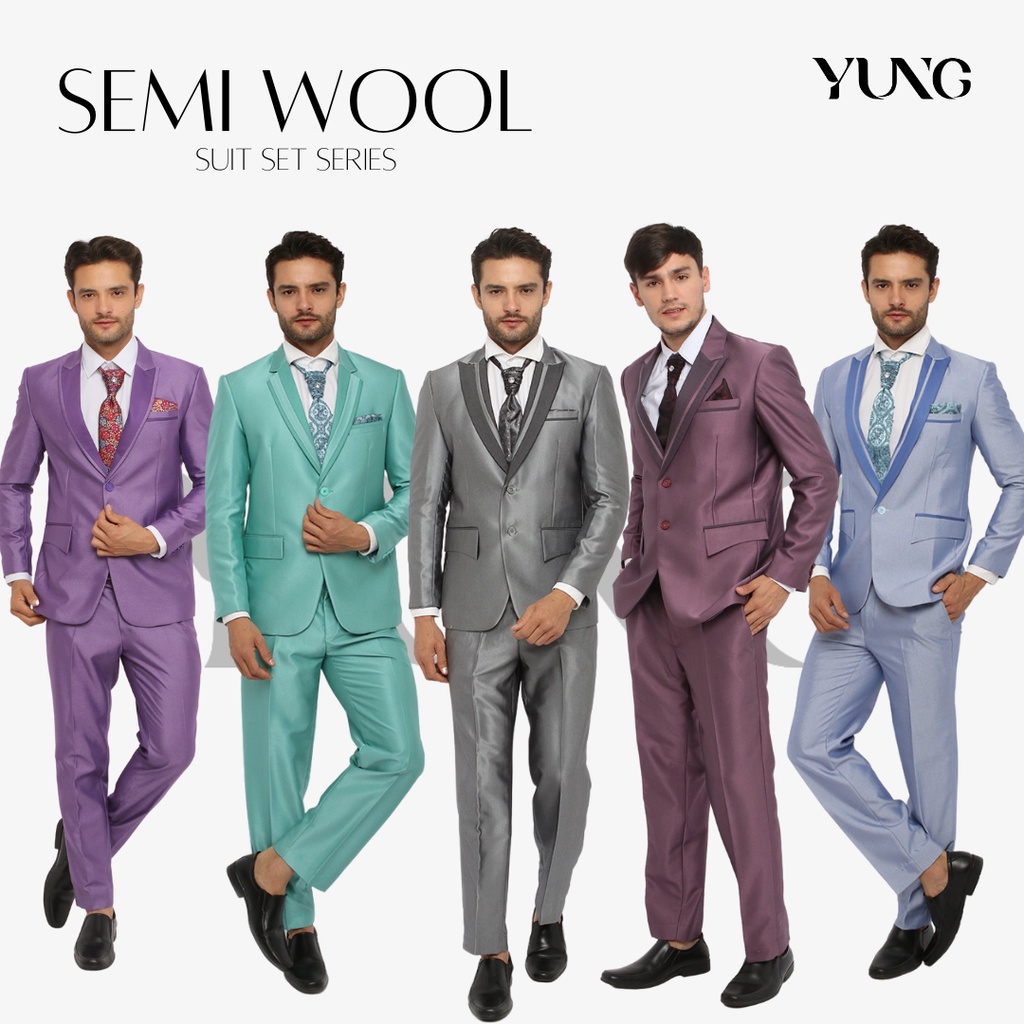 Jas Formal semi WOOL Blazer Kantor Pria Jas Wedding Jas Pengantin Setelan Jas Nikah dan Celana