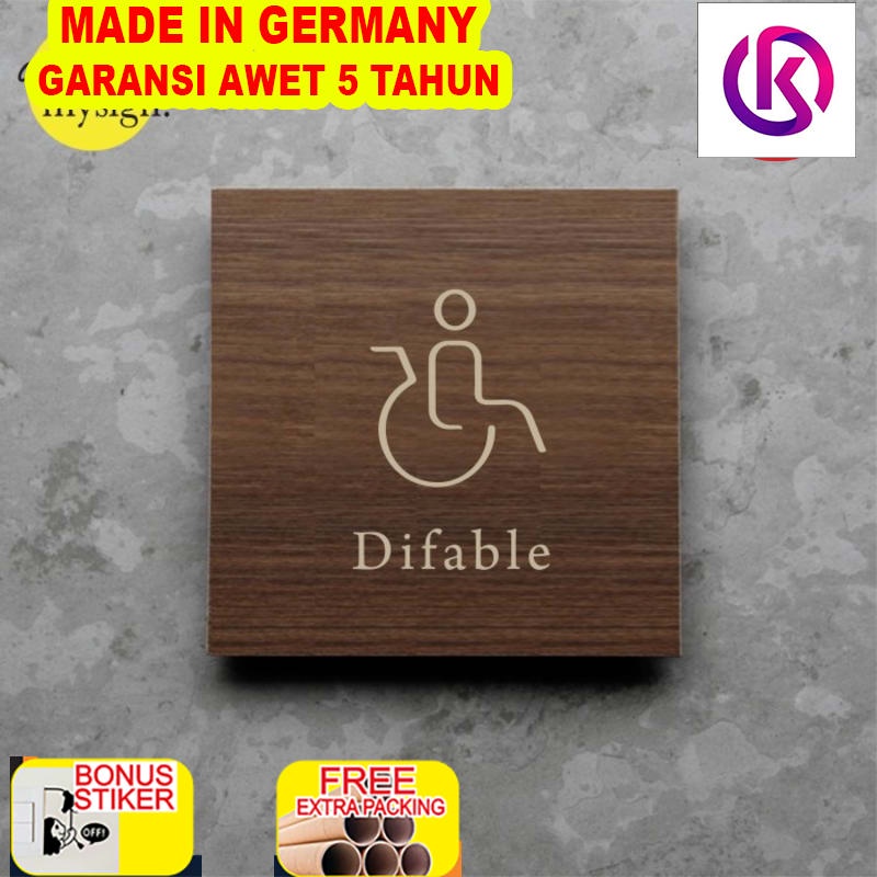 

Murah Difabel Toilet Sign Board Kayu Print Signage Label Nama Ruang