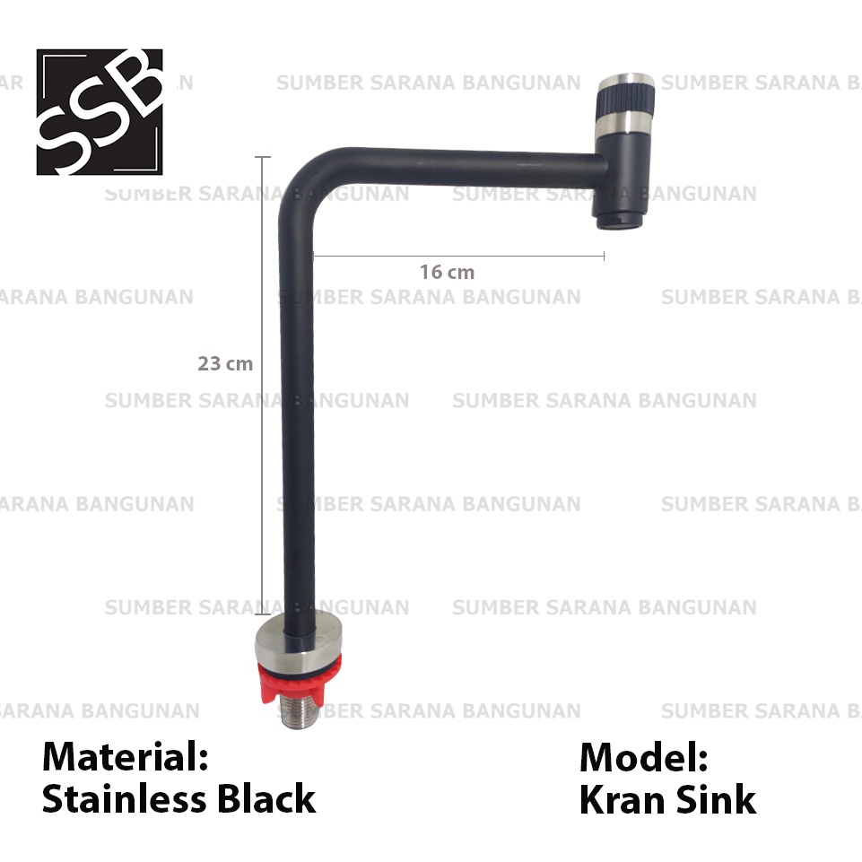 Kran Wastafel Hitam Tinggi Minimalis Black / Keran Sink Cuci Tangan 208
