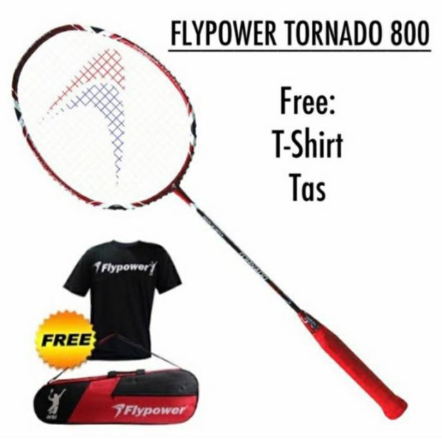 RAKET BADMINTON FLYPOWER TORNADO 800 ORIGINAL BULUTANGKIS ADHA SPORT
