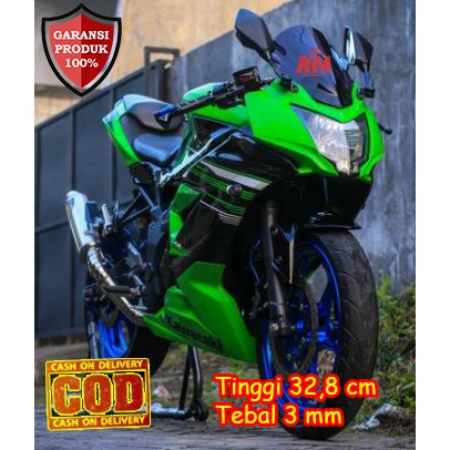 Visor Windshield Ninja 250rr Mono 250 sl Jenong Hitam Dan Bening Tebal 3 mm Panjang 32,8 cm