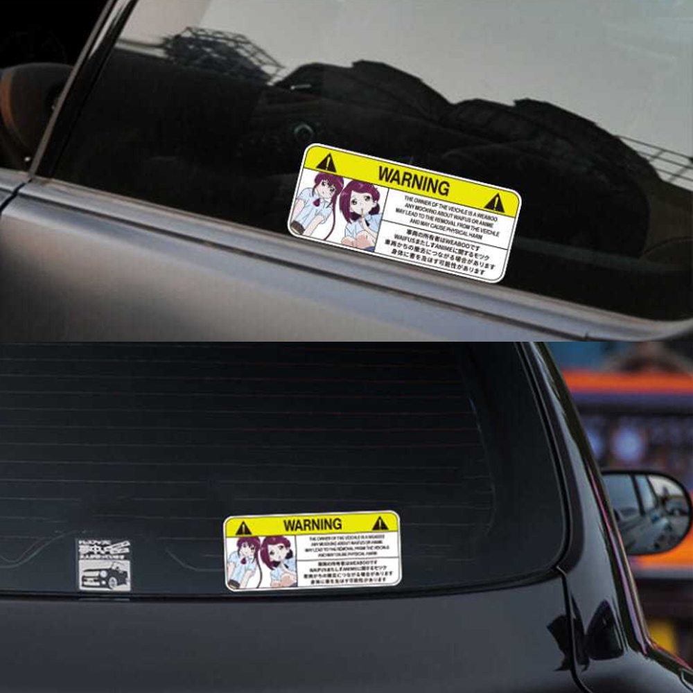 Dua Dimensi Gadis Loli Gaya Jepang Stiker Mobil Sun Visor Selamat Datang Pedal Peringatan Reflektif Stiker JDM Motocross Skuter Mobil Balap Stiker Dekoratif