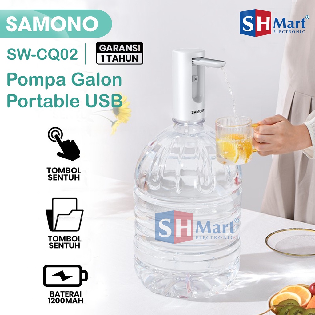 Pompa Galon Portable USB Rechargeable Touch Screen Food Grade SW-CQ02 SWCQ02 SAMONO