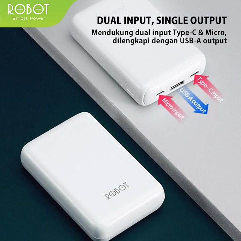 PowerBank 10000mAh - Dual Port USB - ROBOT RT10