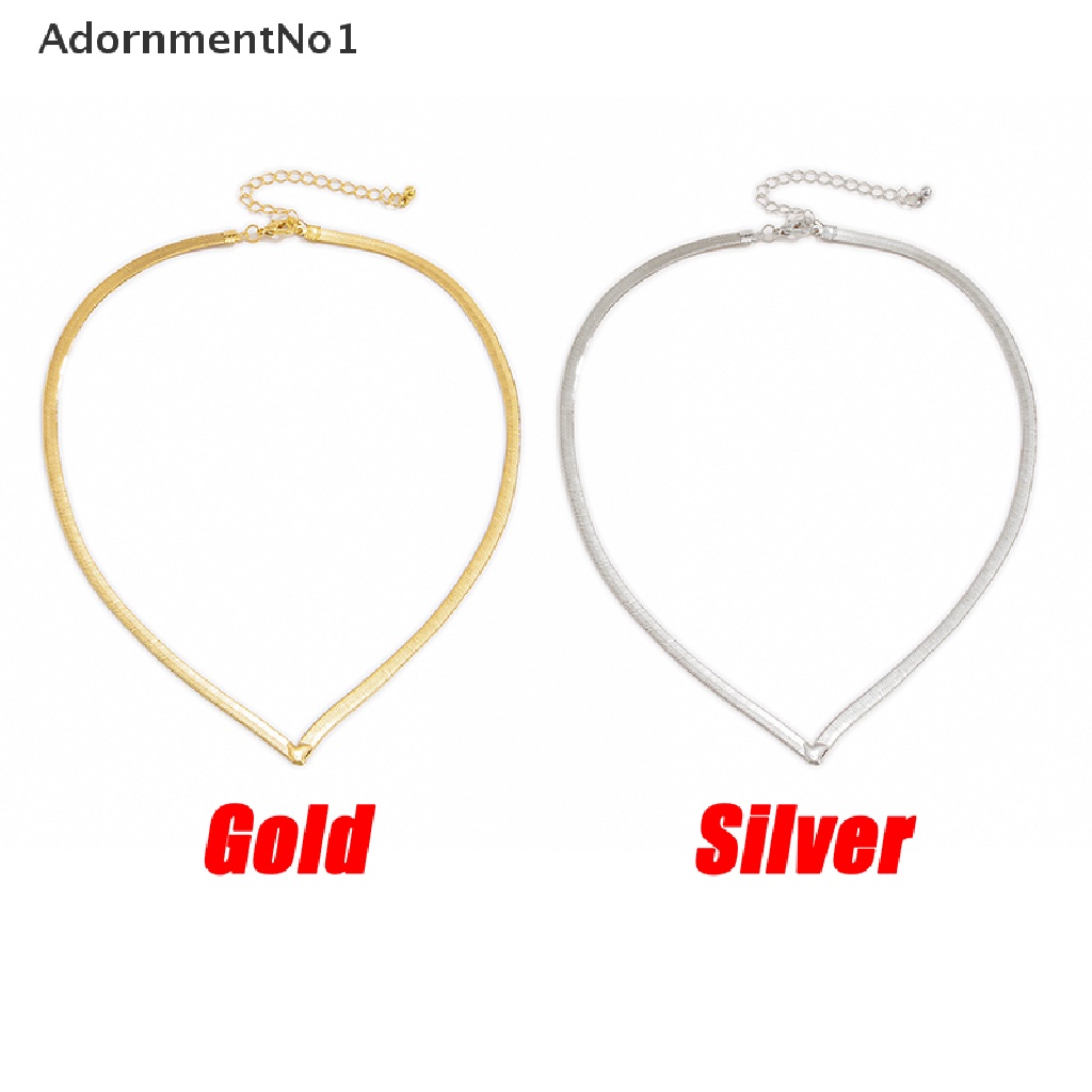 (AdornmentNo1) Kalung Choker Rantai Ular Gaya Punk Bahan Metal Untuk Wanita