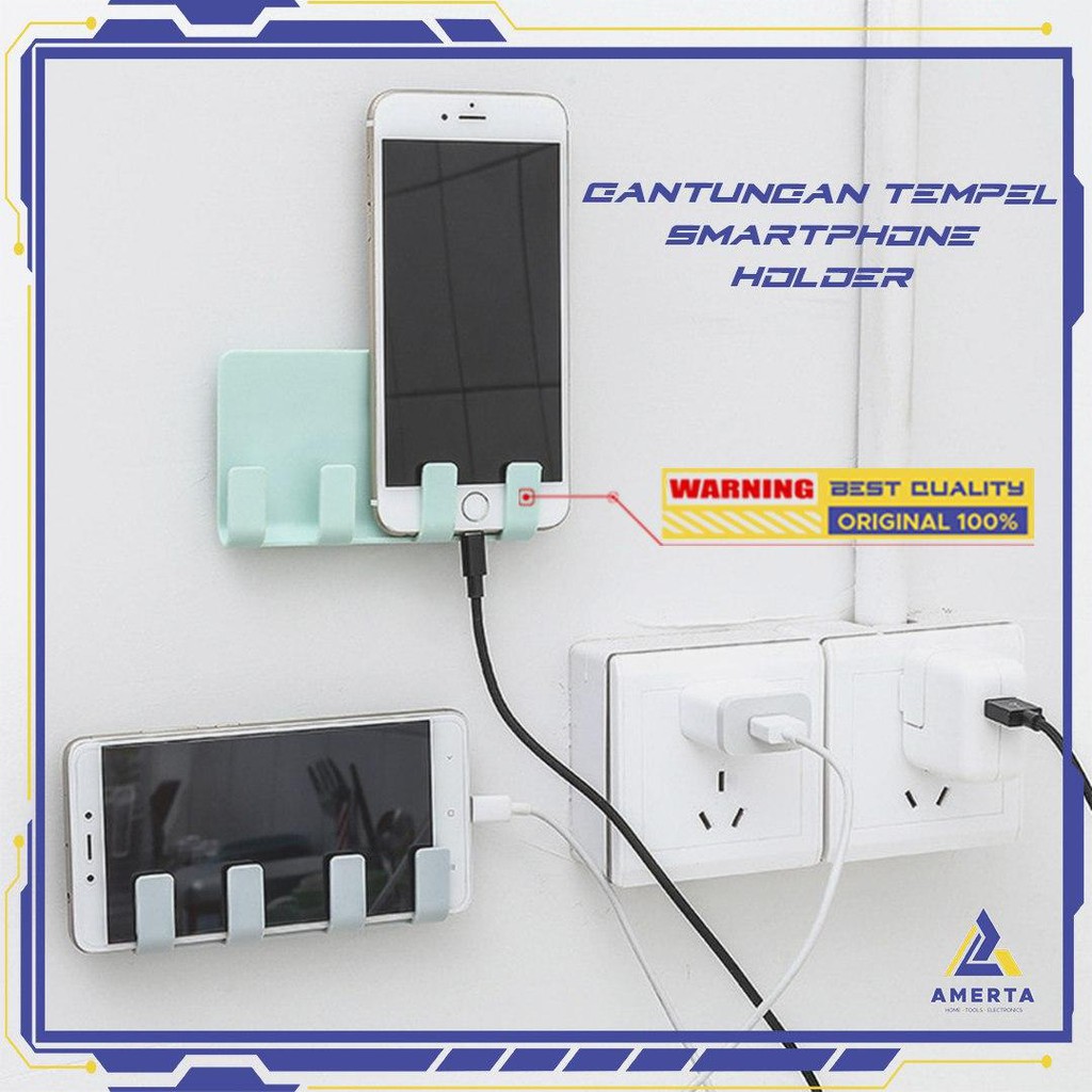 Gantungan Tempel Smartphone Holder Hanger Bracket 4 hook Multi Fungsi