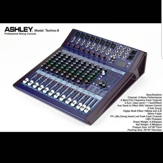 Mixer Audio ASHLEY TECHNO-8(8 channel)
