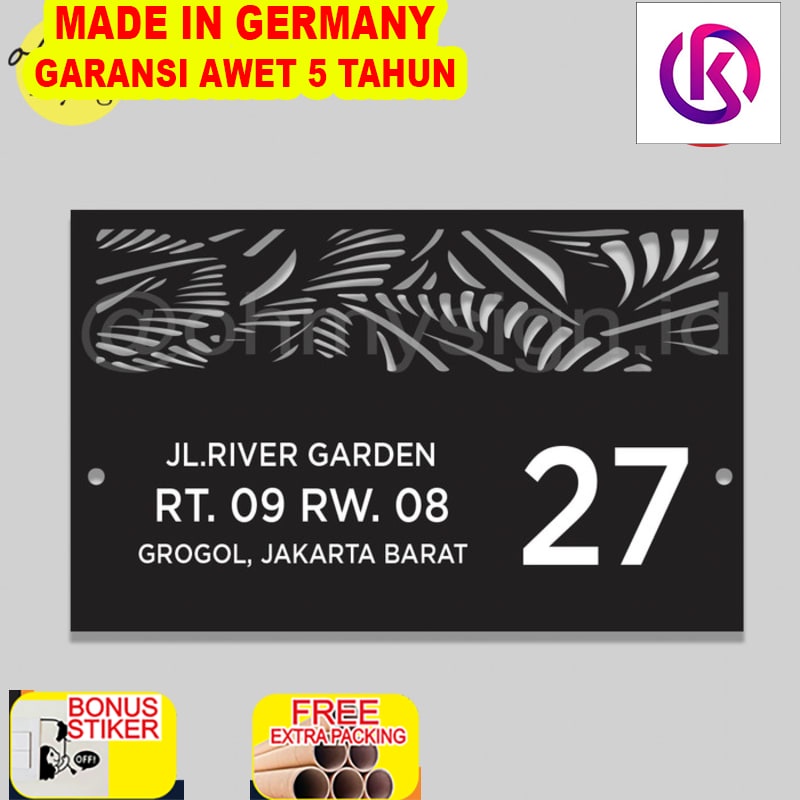 

Grosir Custom Nomor Rumah UV Print Laser Cut Plat Nomor Rumah Abstrak
