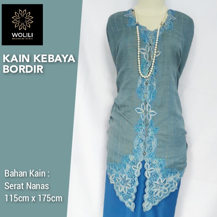 Kain Kebaya Katun Bordir : Kain Katun serat nanas
