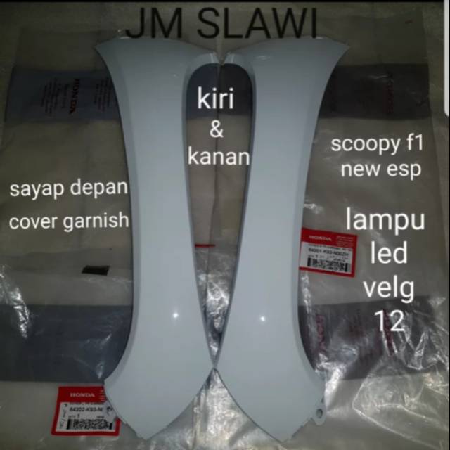 cover garnish depan sayap depan putih susu new scoopy f1 esp  2017-2018 ori ahm