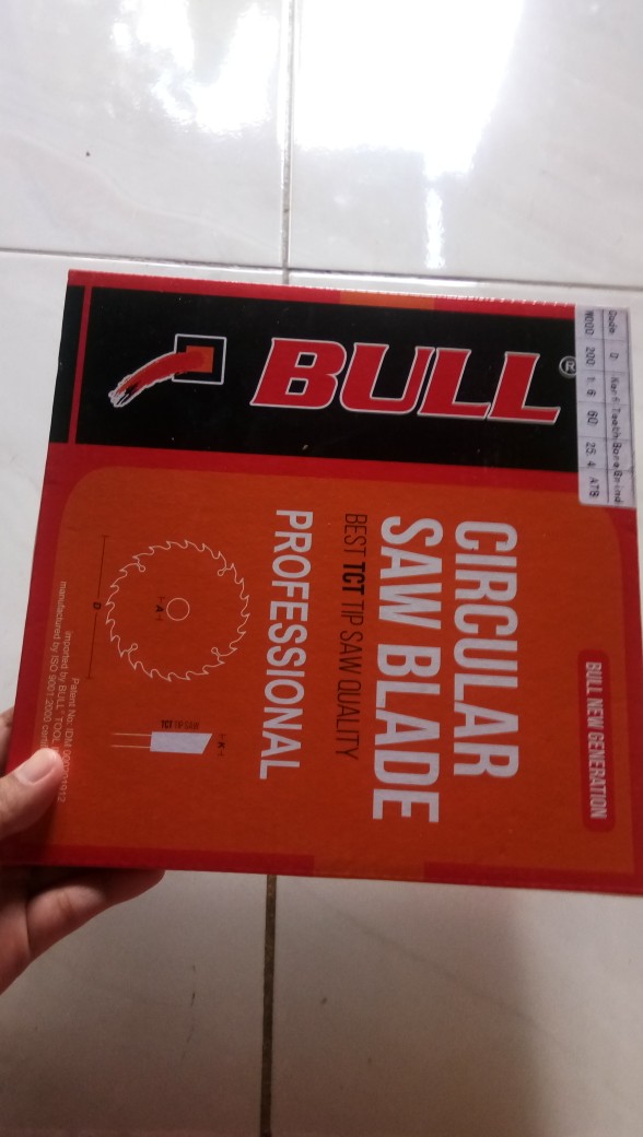 Bull 8 Inch X 60t Mata Potong Kayu Circular Saw Blade Tct Pisau Gergaji
