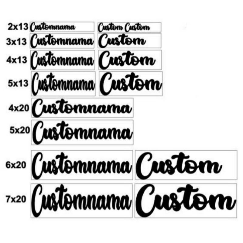 

Cutting Stiker Custom Nama kualitas Premium Murah