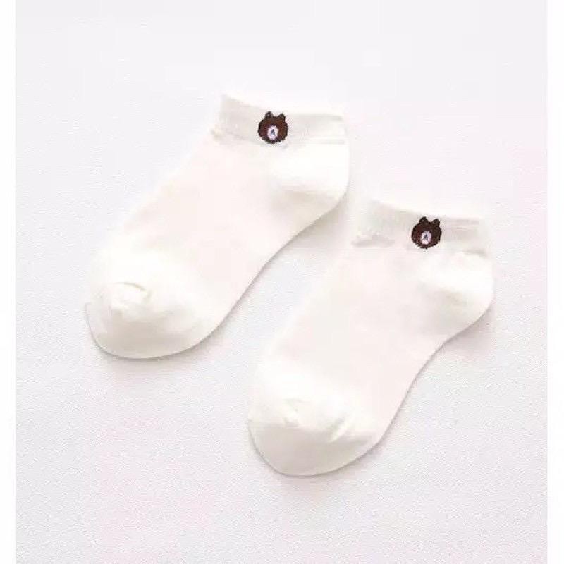 Kaos Kaki Cute Kaos Kaki Motif Kaos Kaki Semata Kaki K1 CAHAYA-Putih