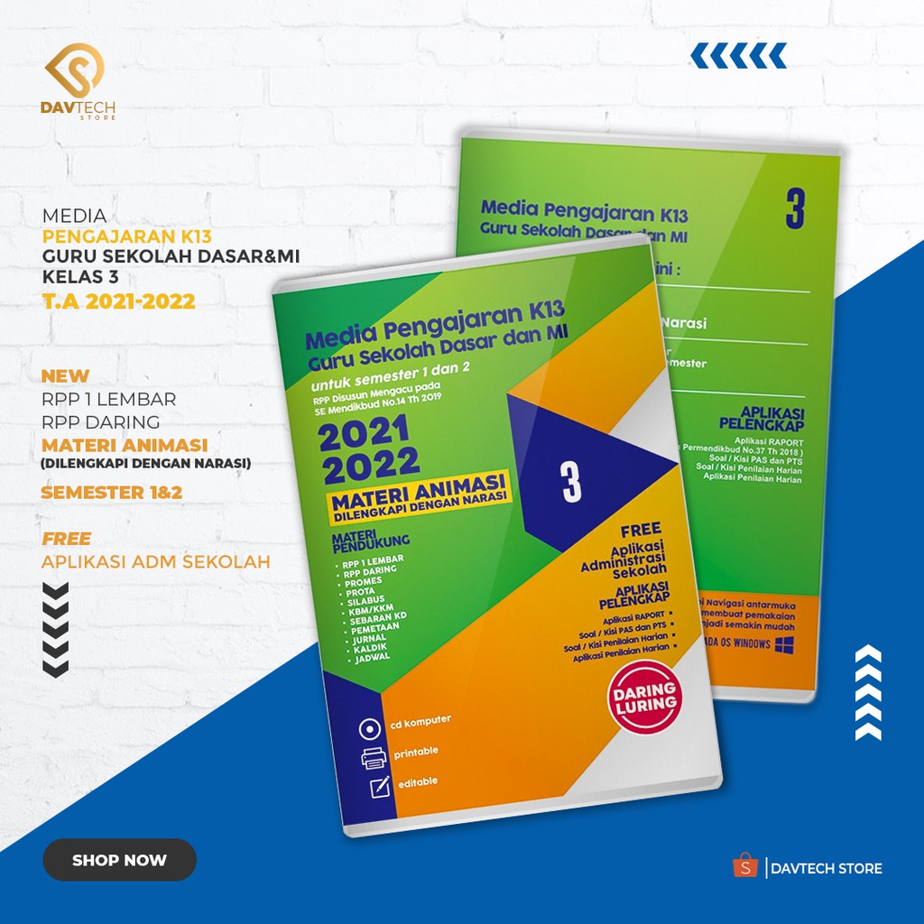 Cd Rpp media ajar daring luring SD/MI kelas 3 ajaran baru