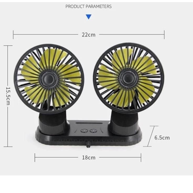 Diskon Terlaris Kipas Angin Mobil yundai4&quot; Ganda Fan Swing / Muter 12 - 24 Volt