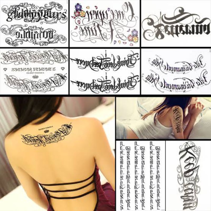 Tattoo Temporer Tulisan medium Grafity / Sticker temporary Tattoo half arm