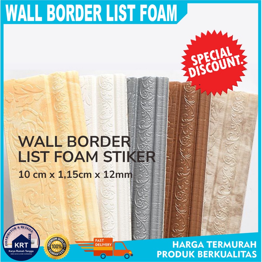 Wall Border List Foam 10cm | Wallpaper Skirting List Border Stiker Dinding Wallpaper Border 3D Stiker