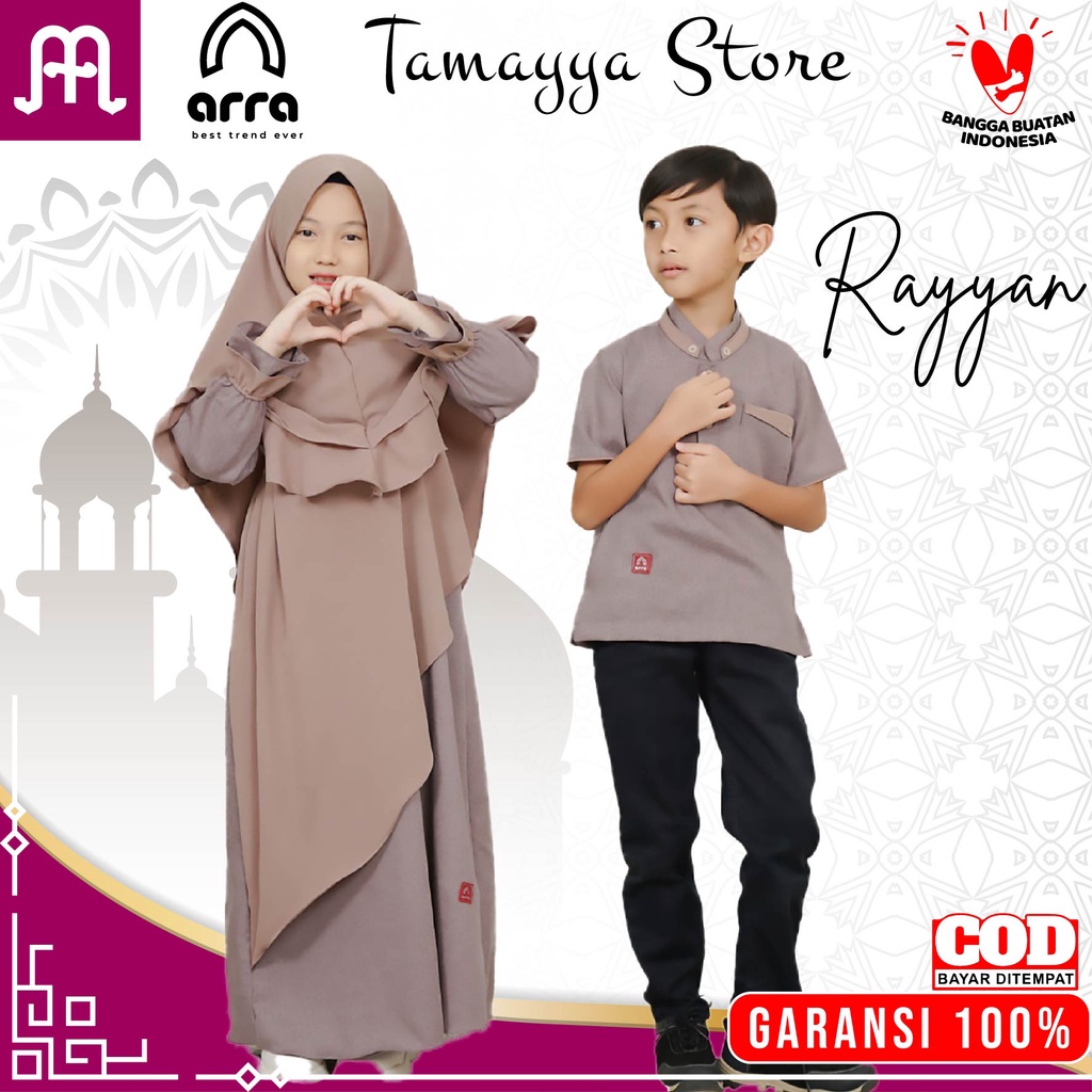 Baju Muslim Couple Anak Laki Laki Dan Perempuan Katun Madinah Original Arra Rayyan Baju Gamis Anak B