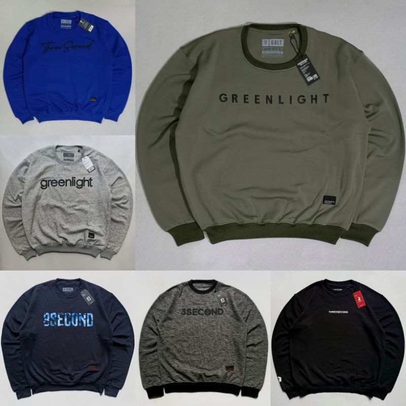 JAKET 3SECOND PRIA BASIC CREWNECK COWOK JACKET SWEATER DISTRO NON HOODIE BAHAN KATUN TEBAL