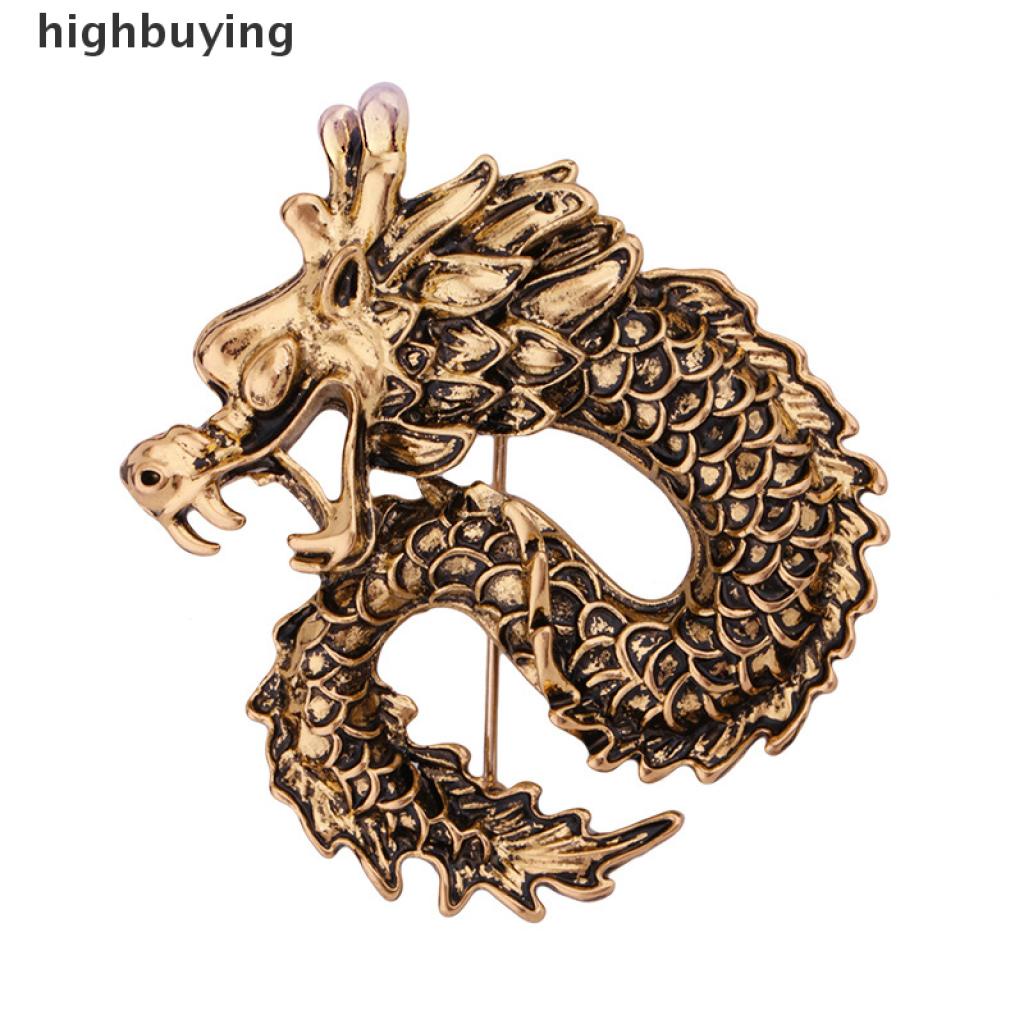 Hbid Bros Pin Vintage Desain Naga Untuk Pria / Wanita