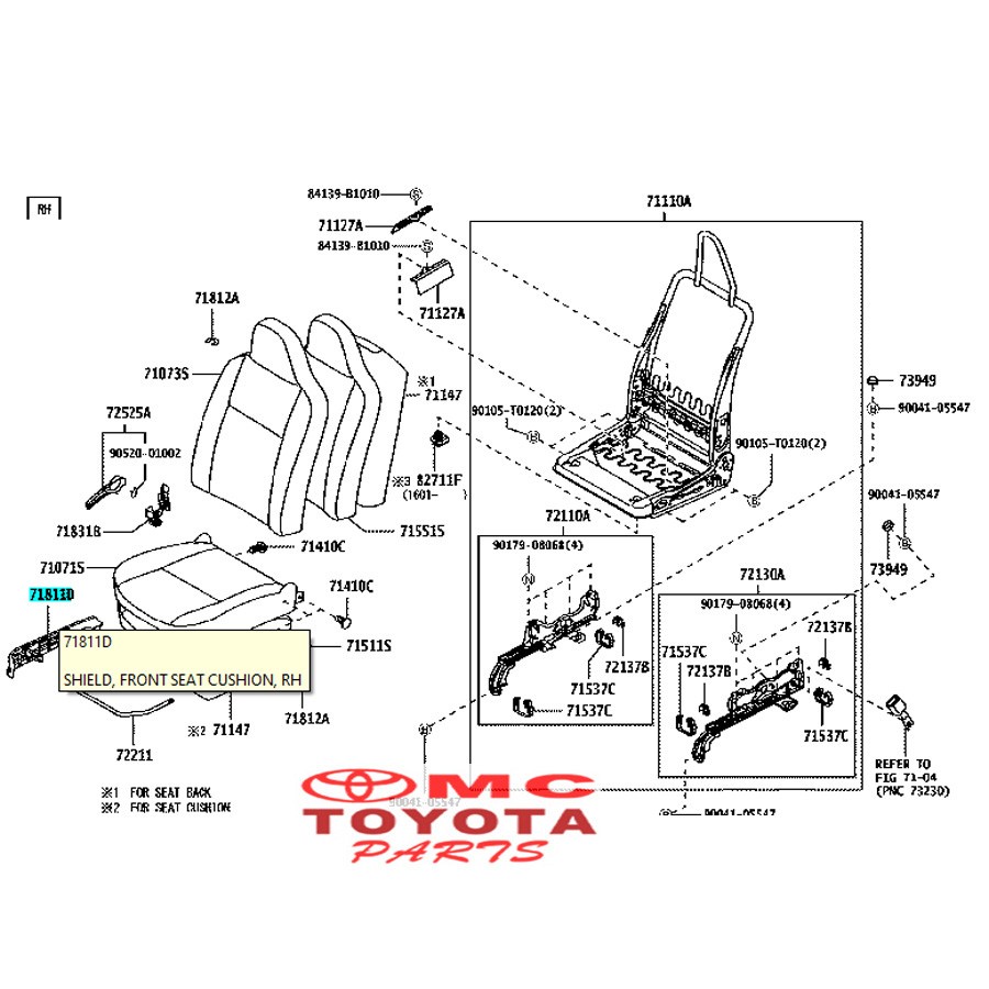 Cover Tutup Samping Jok Depan Kanan Agya Ayla 71811-BZ170-B0