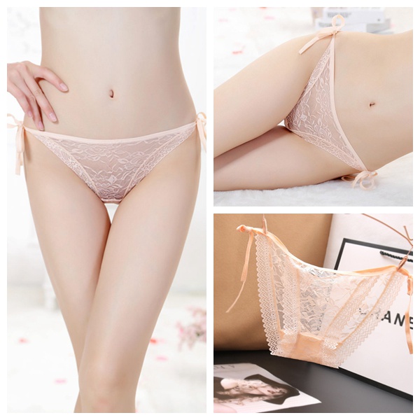 (COD) Celana Dalam Sexy Low Waist Tali Samping bisa disesuaikan Transparan Celana Wanita 3C013