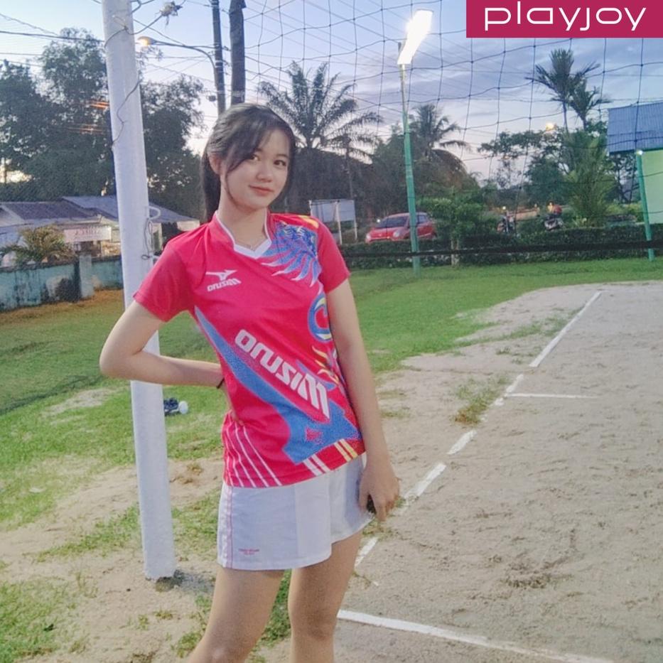 (LANGSUNG ORDER) PAKAIAN OLAHRAGA ATASAN WANITA KAOS VOLLY BADMINTON FUTSAL BULUTANGKIS JERSEY PRINT