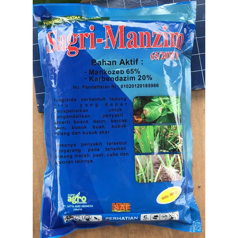 Fungisida sagri manzim 400gr bahan aktif : mancozeb dan karbendazim