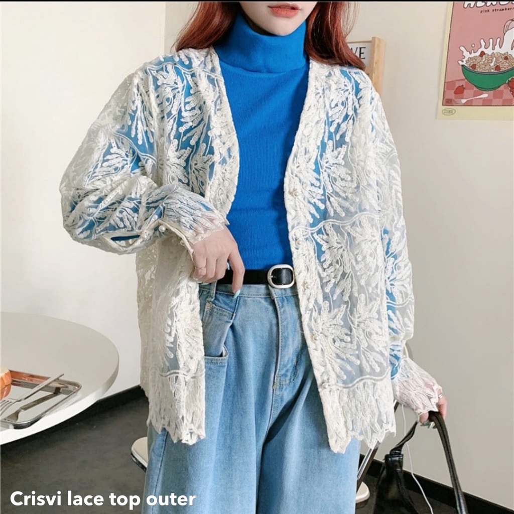 Crisvi lace top outer - Thejanclothes