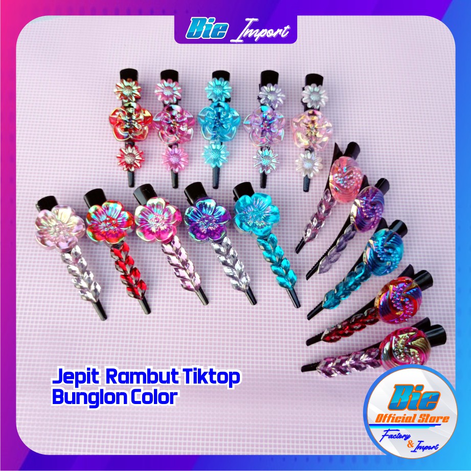 isi 2 Pcs Jepit Tiptop Anak Karakter Warna Pelangi Impor