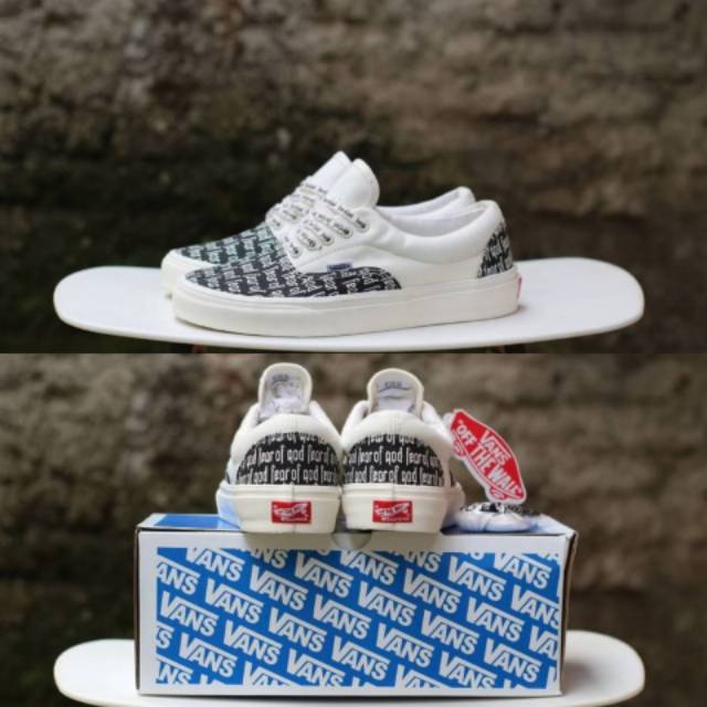  Sepatu  Fear  Of God  FOG x Vans  Era DX Marshmallow Reissue 