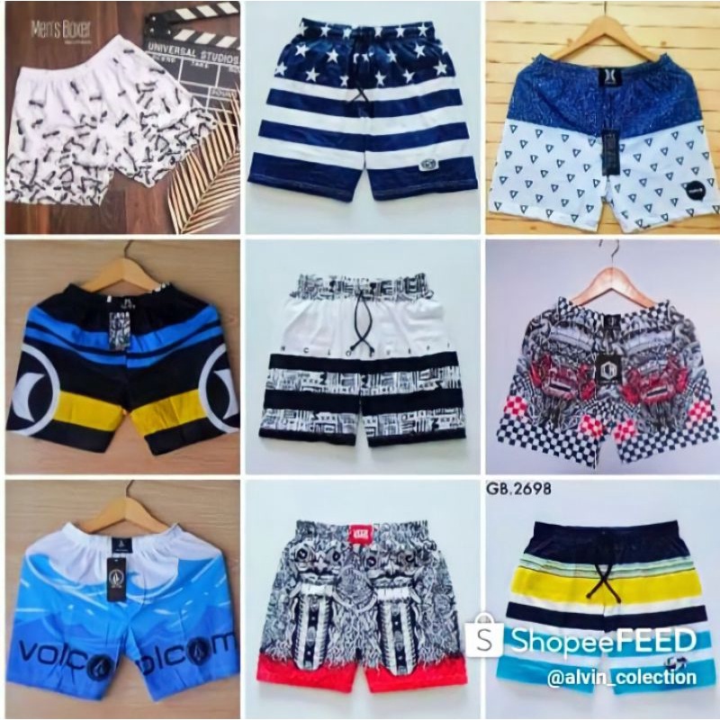 Boxer Pria Surfing Distro Bokser Renang Pantai Santai Kolor Bisa Cod