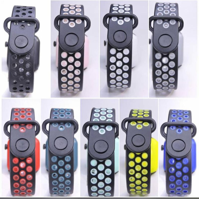 (Terima Cod)Jam Tangan Wanita/Pria Led Putih Sergi Watch Tali Lobang Strap Karet(Dikirim Jakarta)