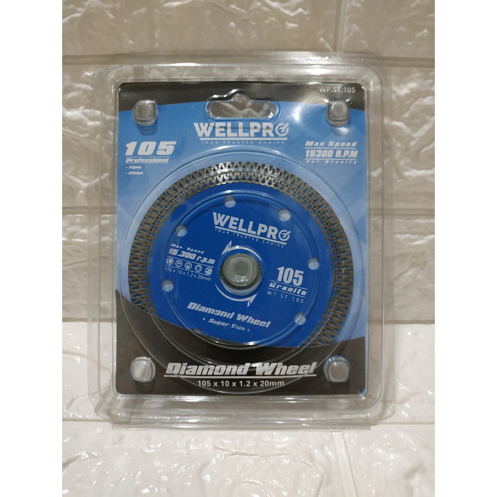 DIAMOND WHEEL WLLPRO 105 / MATA GERINDA GRANIT 105 UKURAN 4"/ MATA POTONG GRANIT WELLPRO TERBAIK
