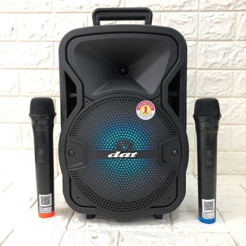 SPEAKER PORTABLE BLUETOOTH DAT DT 820 QD 820QD 8inch 8in 8 inch BONUS 2 MIC WIRELESS SPEAKER KARAOKE