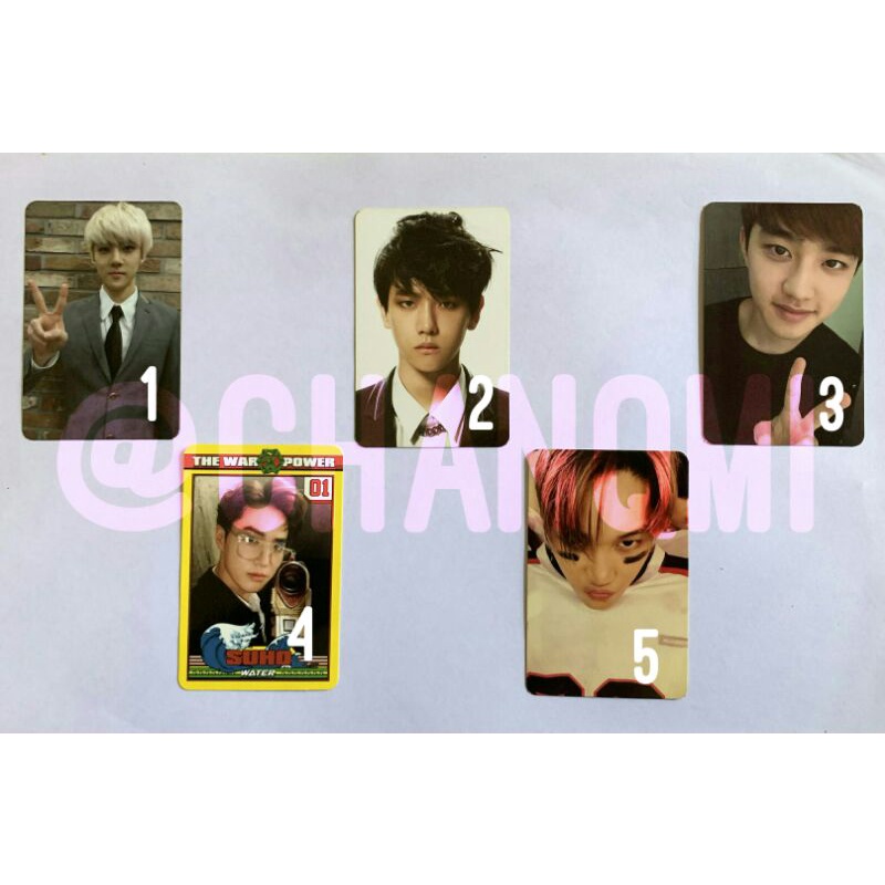 Photo Card (PC) EXO Sehun - Growl, Baekhyun - Overdose, D.O. - Exodus, Suho - Power, Kai - Love Me R