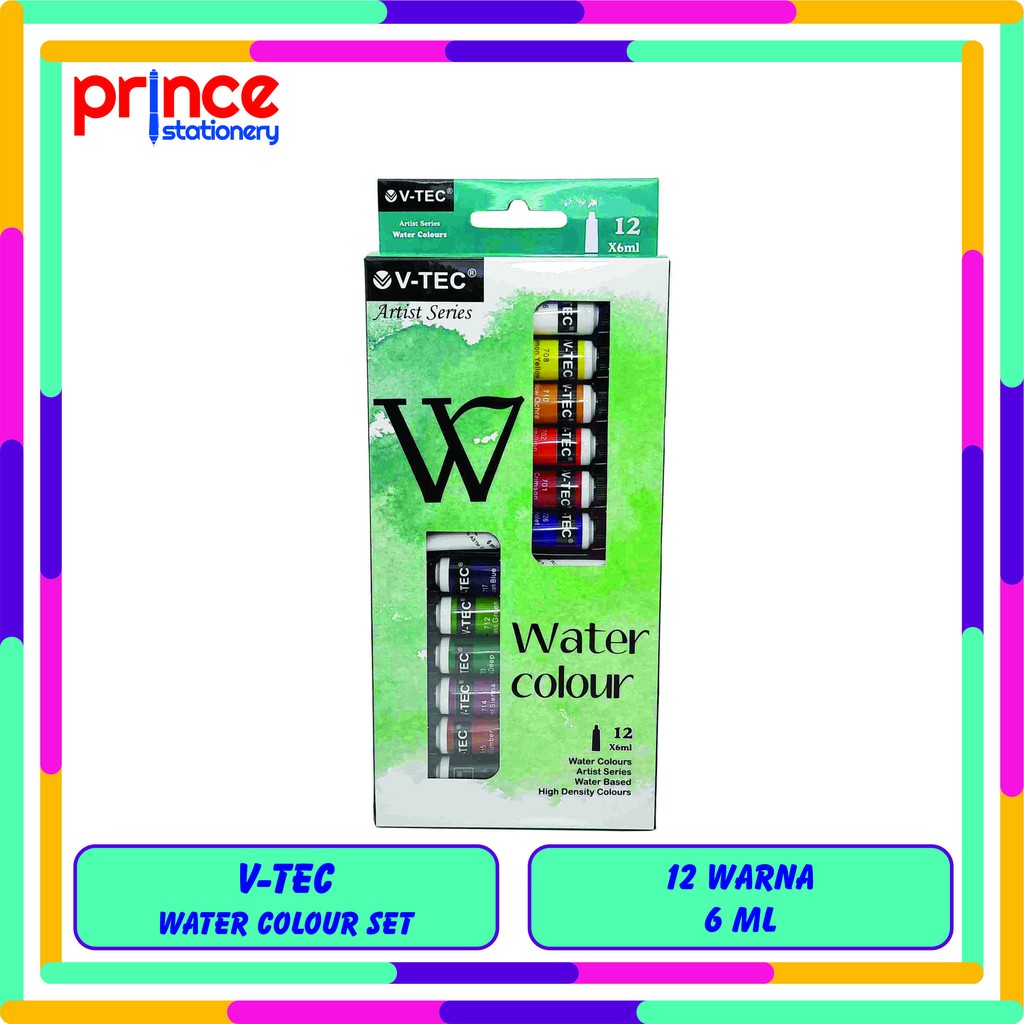 

V-TEC WATERCOLOUR SET 6 ML 12 WARNA / CAT AIR V-TEC 6 ML 12 WARNA