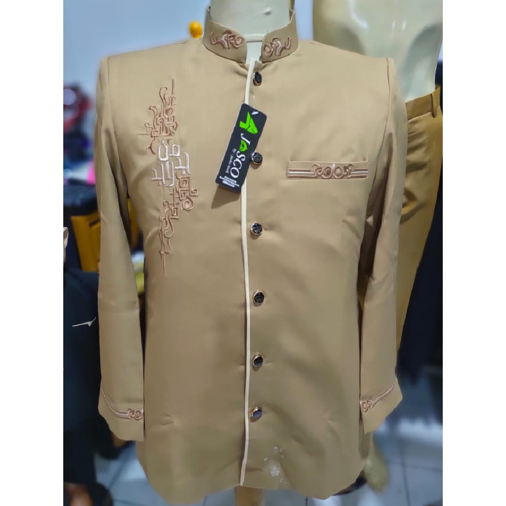 Jasko Tasik Warna Coksu Motif MJD Bordir Berkualitas Modern / Busana Muslim / Baju Koko / Murah /COD