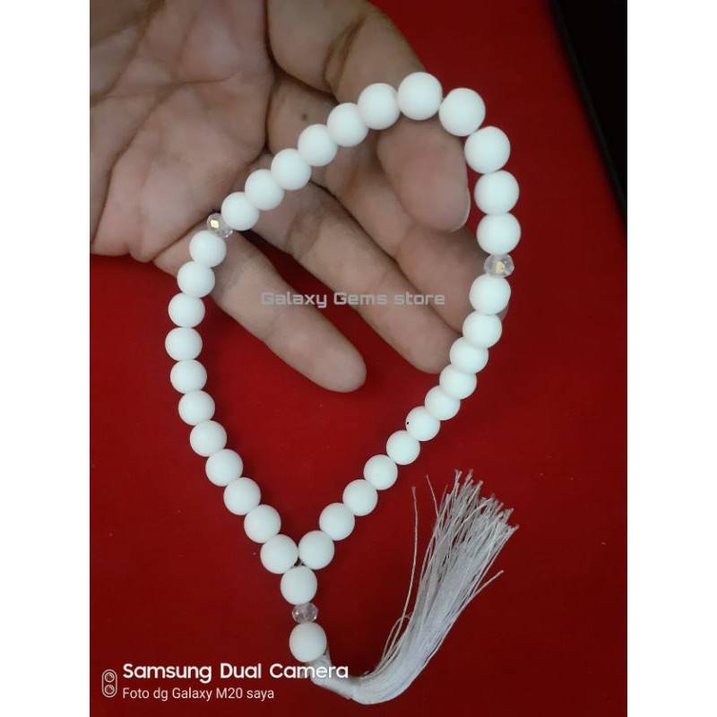 TASBIH BATU GIOK PUTIH SALJU 33 BUTIR