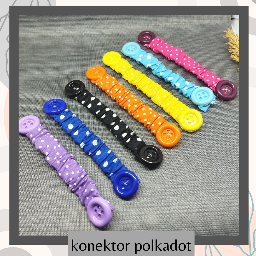 [COD] Connector  Polkadot Masker Jilbab Pengait Masker Hijab Kain Katun Konektor Hijab