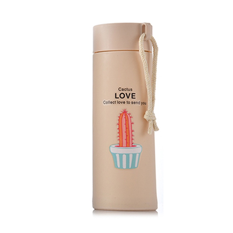Botol Kaca Thermos/Botol Minum Model Lucu Nice Day Unik BPA FREE-K-cream