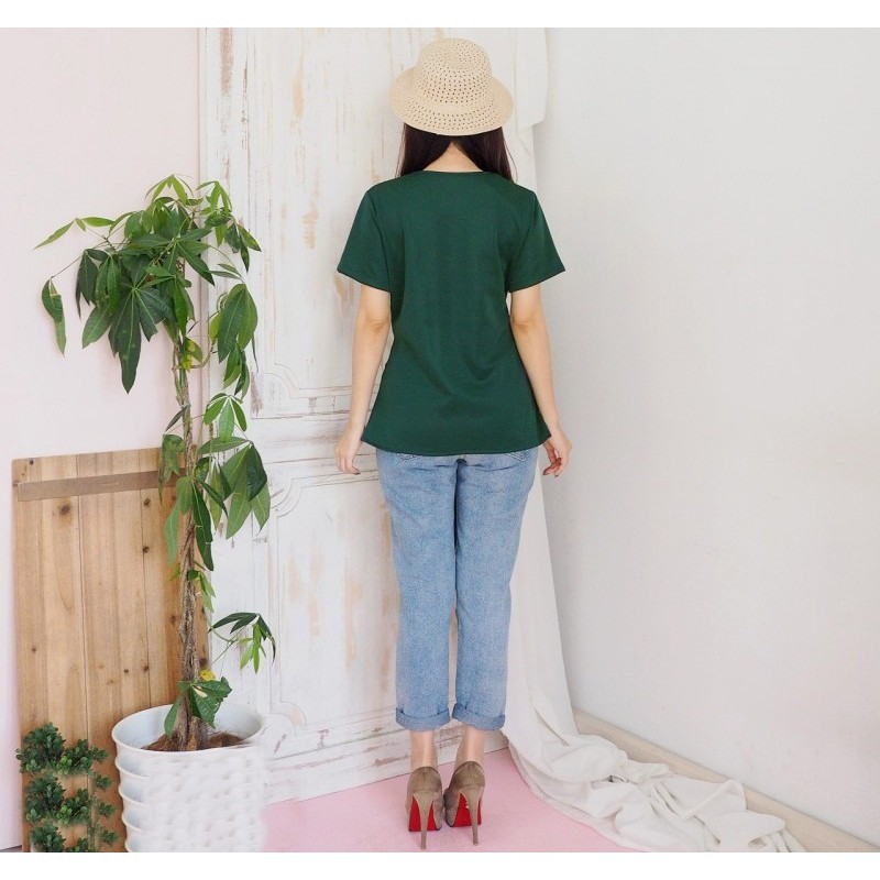 [baju wanita korea]  Baju Atasan Wanita Blouse Bangkok Korea Import Merah Hijau