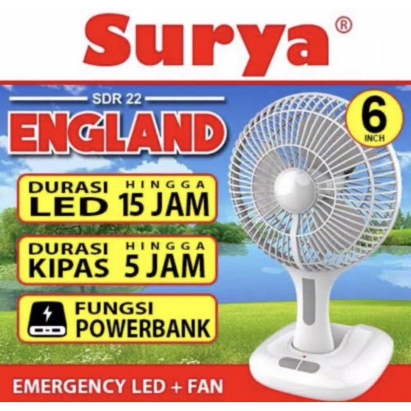 KIPAS EMERGENCY + LAMPU LED ARASHI ENGLAND