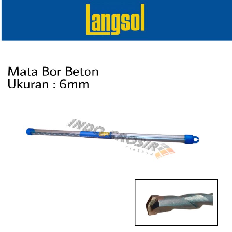 LANGSOL Long Masonry Drill 6 × 300mm Mata Bor Beton 6 Mm