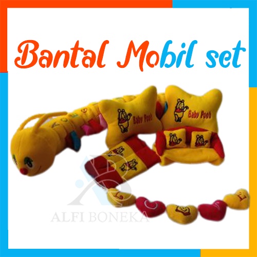 Paket Bantal Mobil dan bantal leher - Bantal sandar Mobil set murah - bantal mobil 6in1 boneka lucu