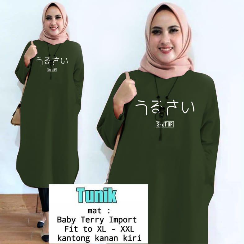 TUNIK SHUT UP / TUNIK MAMACHI / TUNIK POLOS/ TUNIK CEWEK / TUNIK PANJANG / TUNIK MAMACHI TUNIK TOP