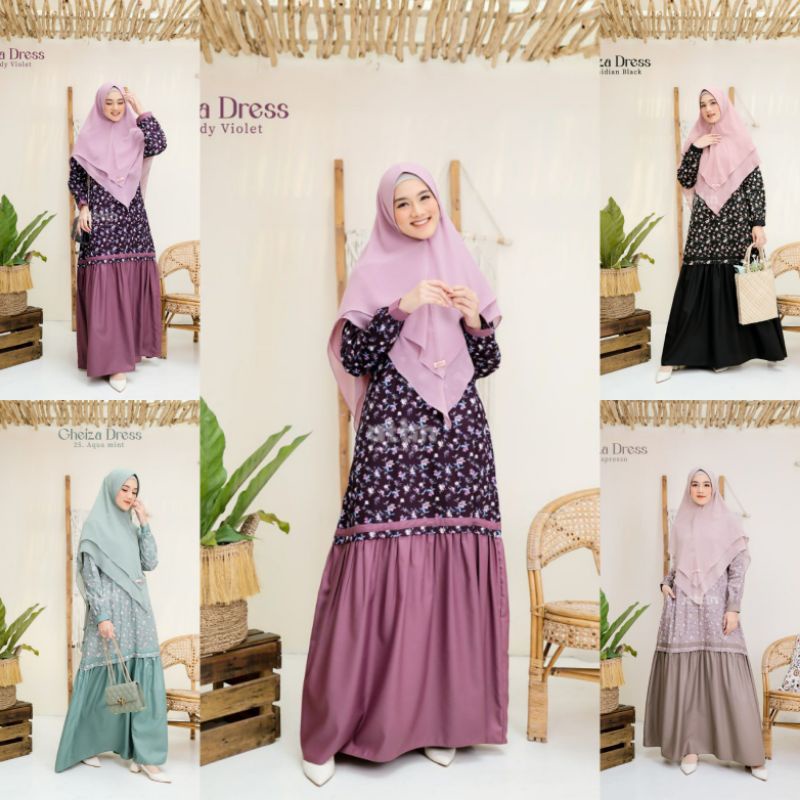 GAMIS LEBARAN 2022 GHEIZA/FATHIYYAH DRESS BY ATTIN /GAMIS KATUN JEPANG MIX TOYOBO /GAMIS MOTIF BUNGA