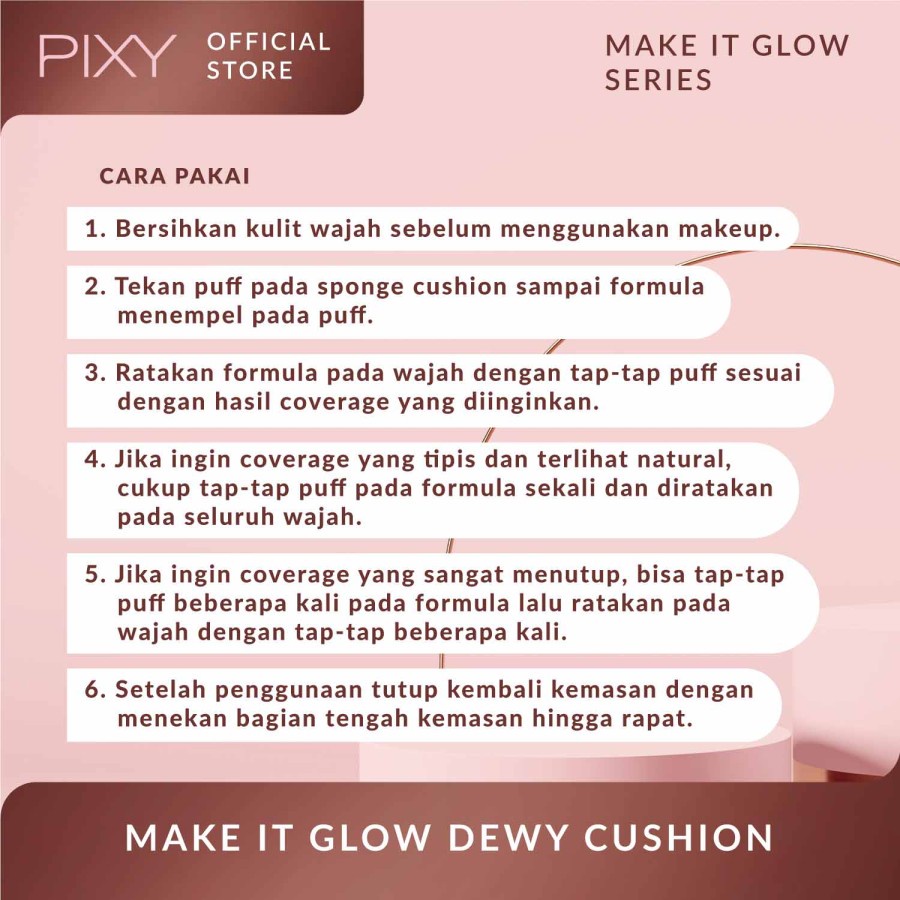 Bisa Cod - PIXY Dewy Cushion Make It Glow - BB cushion Pixy Original