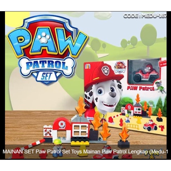 MAINAN SET Paw Patrol Set Toys Mainan Paw Patrol Lengkap (Medu-1